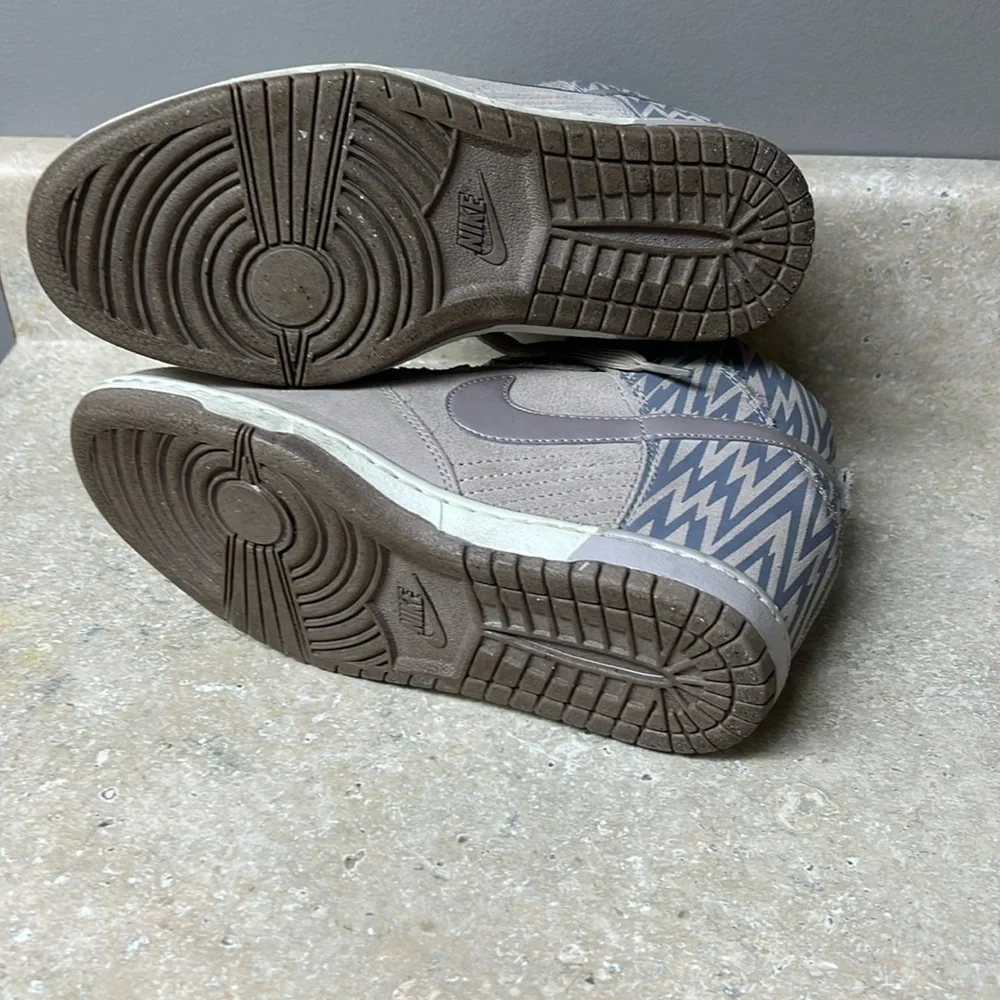Nike High-Top Wedge Sneakers in Gray Taupe
